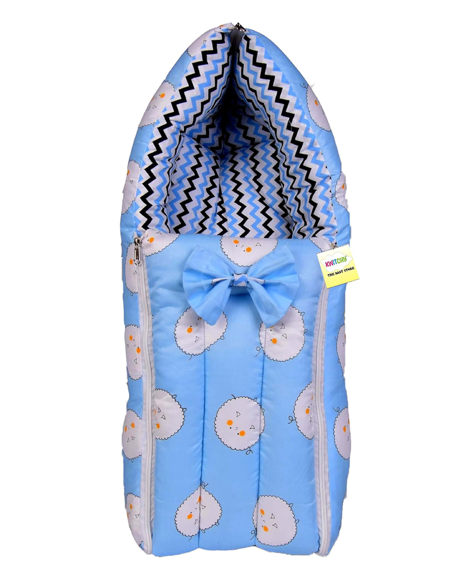 Babytoons Baby Cozy/Warm Carry Nest Bag Sleeping Bag & Mattress for Newborn Babies (0-12 Months) Blue-picture-30