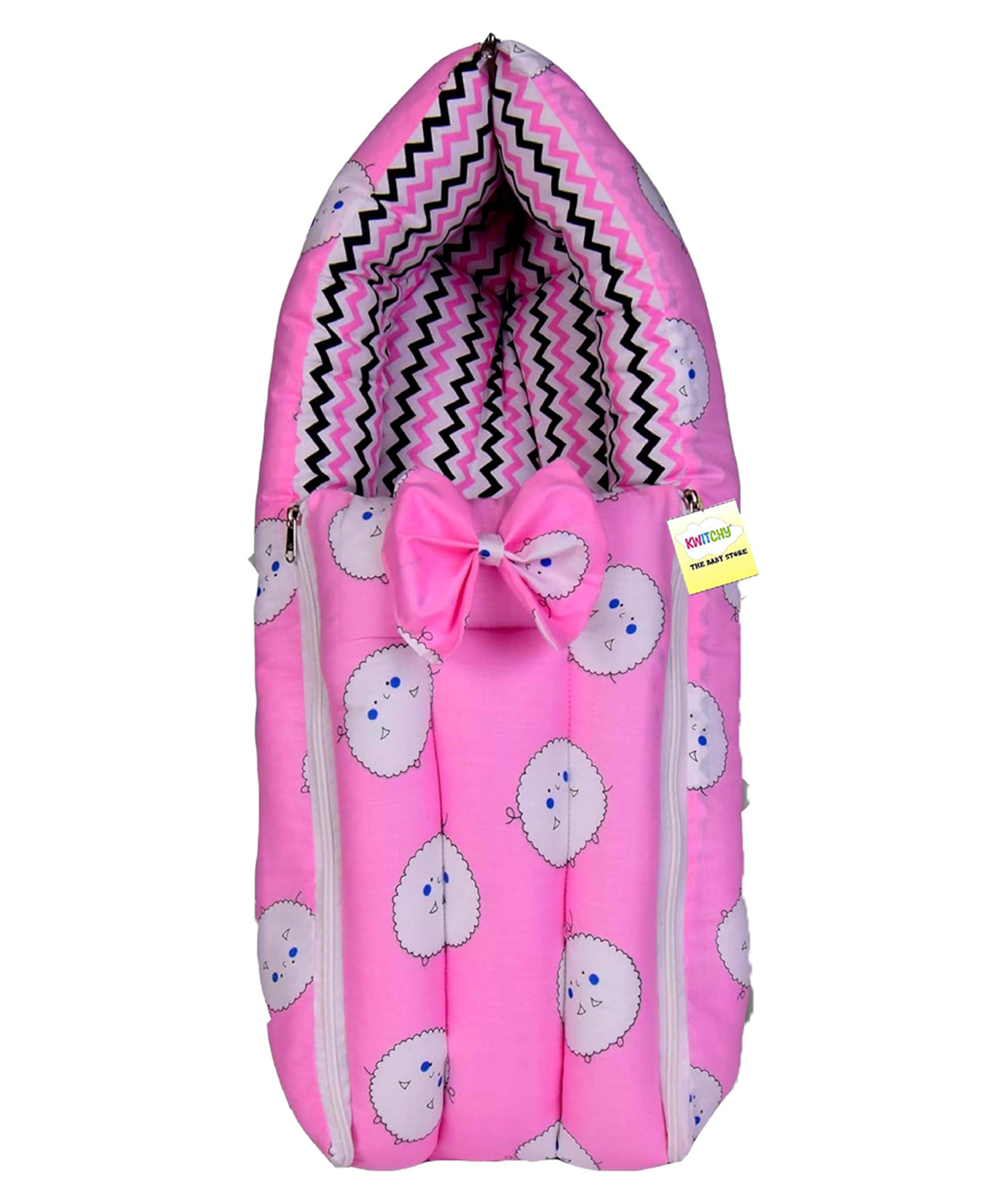 Babytoons Baby Cozy/Warm Carry Nest Bag Sleeping Bag & Mattress for Newborn Babies (0-12 Months)  Pink-image-21