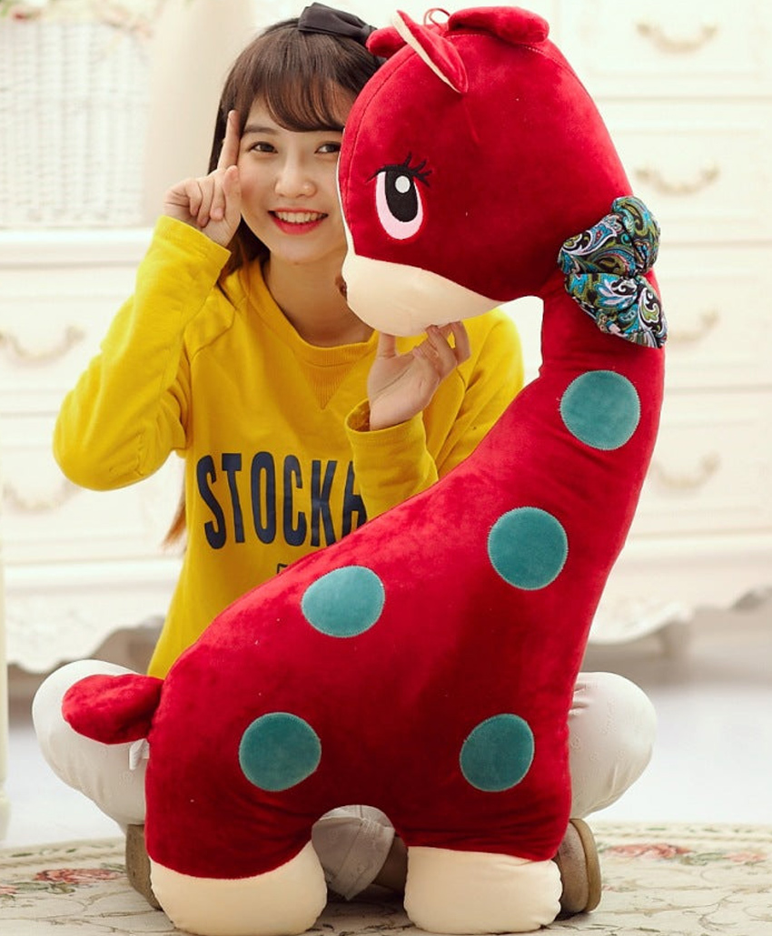 Sanjary Cute Lovely Giraffe with Bow Plush Toy Kids Height 50 cm - Color & Design May Vary-image-17
