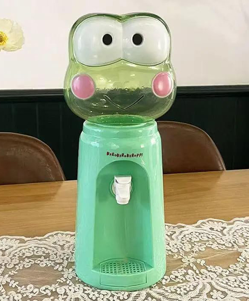 Happy Hues Mini Water Dispenser for Kids- 2.5 Liters- 8 Glasses of Water Fountain Cute Frog Design for Kids-picture-14