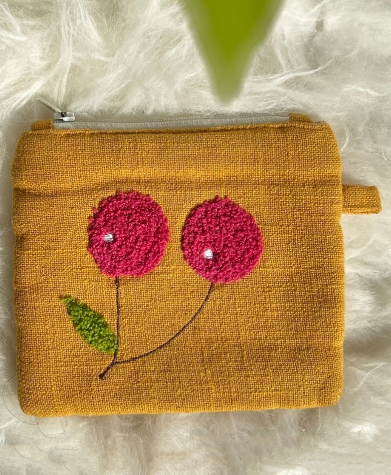 Jasmey Homes Oh Cherry! Hand Pouch with Zipper for Unique Gifting, Storing Stationery, Make up, Medicine and Toiletry Items (Yellow)-picture-10