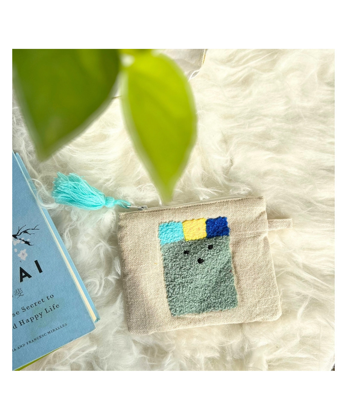 Jasmey Homes Wonder Hand Cotton Pouch with Zipper for Unique Gifting, Storing Stationery, Make up, Medicine and Toiletry Items ( (Multicolor, 15 x15 cm) (White)-image-4
