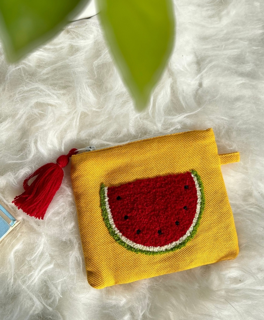 Jasmey Homes Watermelon Hand Pouch with Zipper for Unique Gifting, Storing Stationery, Make up, Medicine and Toiletry Items- Multicolor-image-35