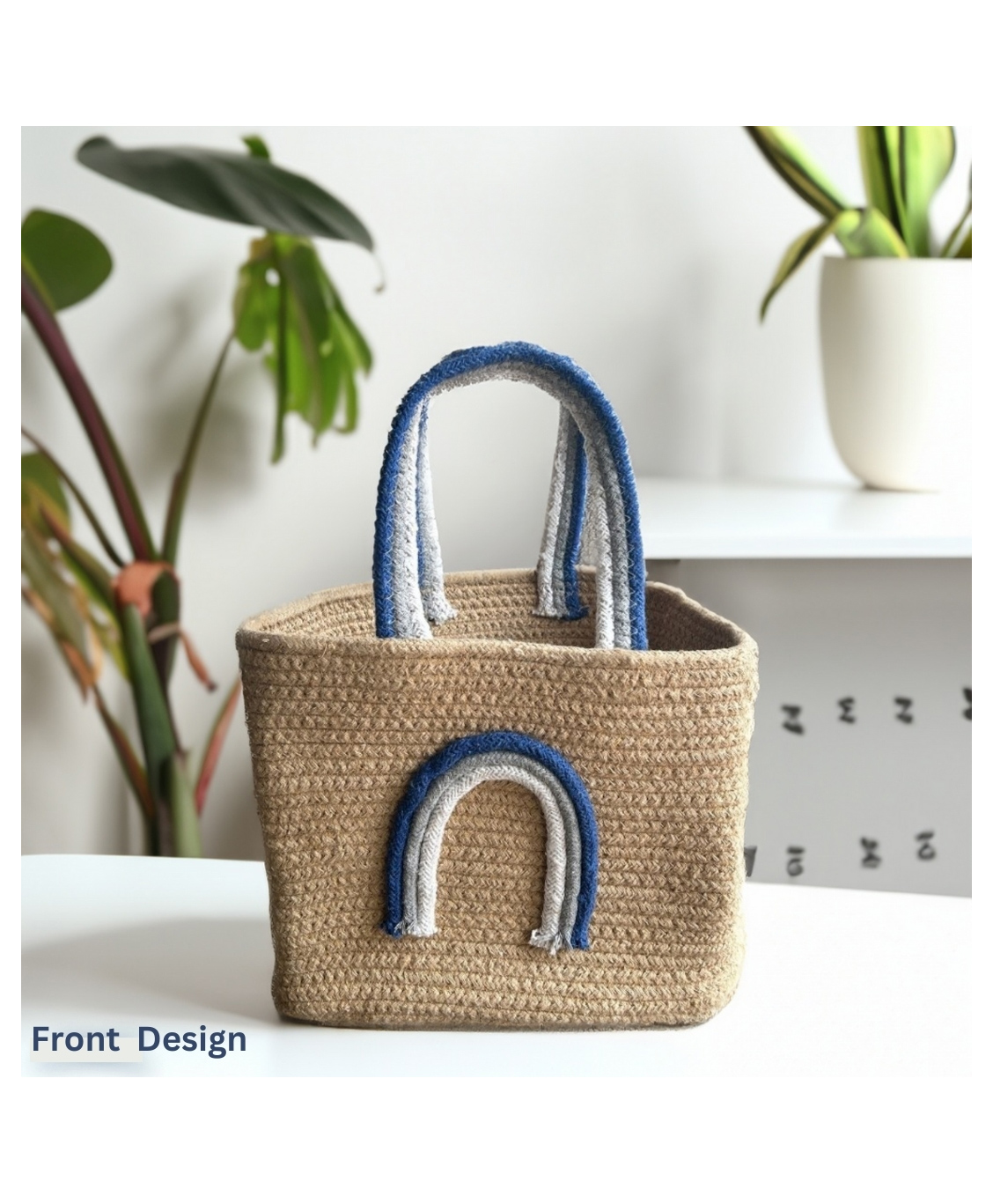 Jasmey Homes Jute Bag for Toy Storage - Rainbow Blue-picture-22