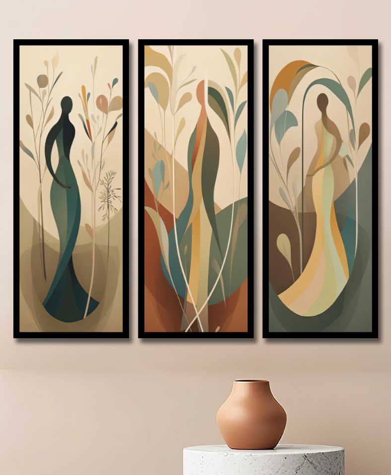 WENS Set Of 3 Modern Women Art Framed Paintings  Black-image-22