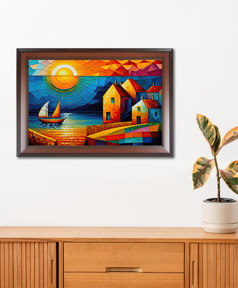 WENS BEAUTIFUL SCENERY FRAMED WALL ART PAINTING Brown-image-49