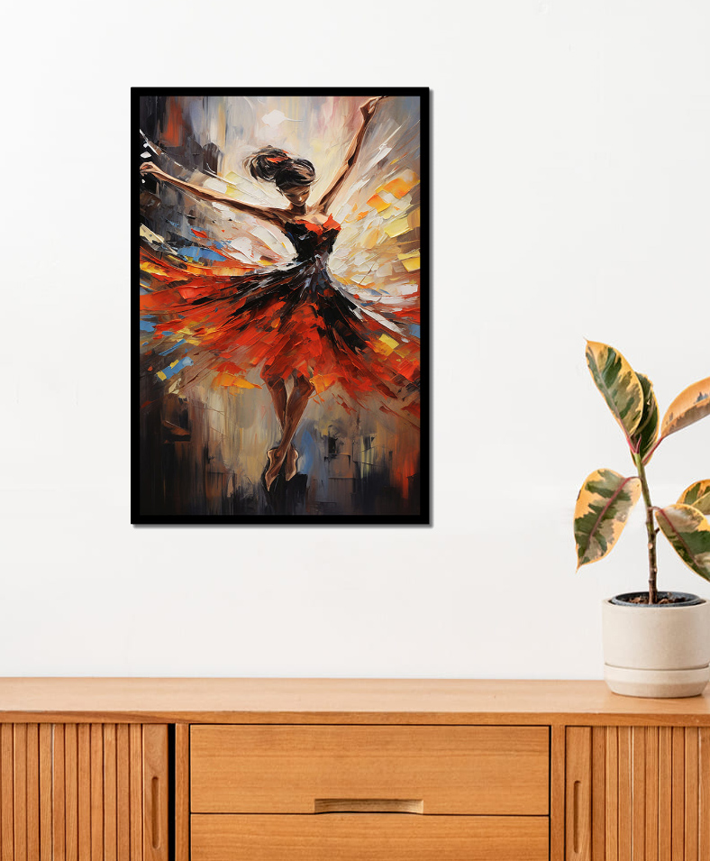 WENS DANCING LADY FRAMED WALL ART PAINTING Black-picture-28