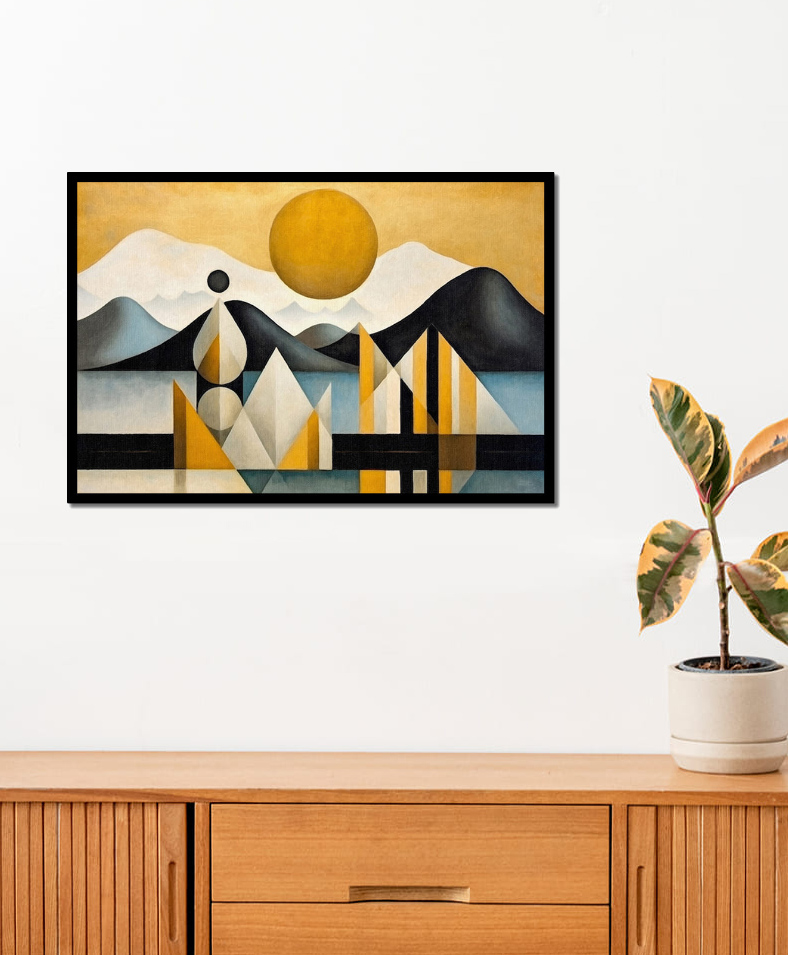WENS ABSTRACT GEOMETRY FRAMED WALL ART PAINTING Black-image-47
