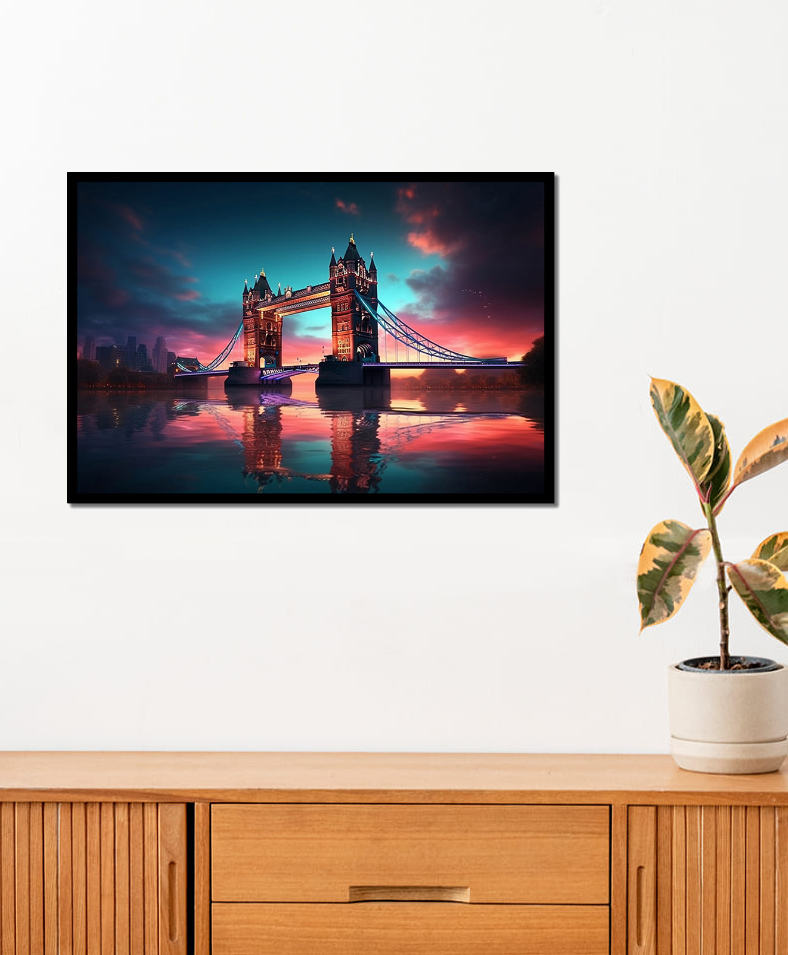 WENS Tower Bridge In London Framed Wall Art Painting Black-picture-10