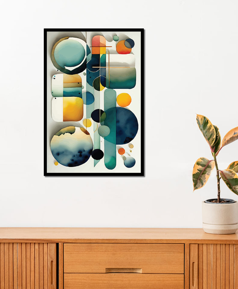 WENS MODERN ART FRAMED WALL ART PAINTING Black-image-2