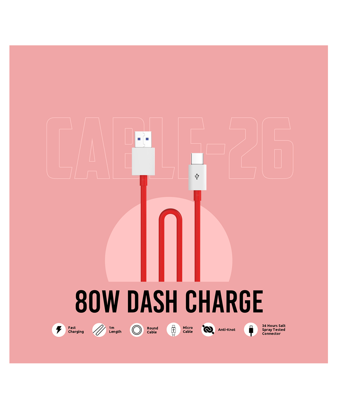Onelife Cable 26 C -Type 8A 80W - Red-image-5