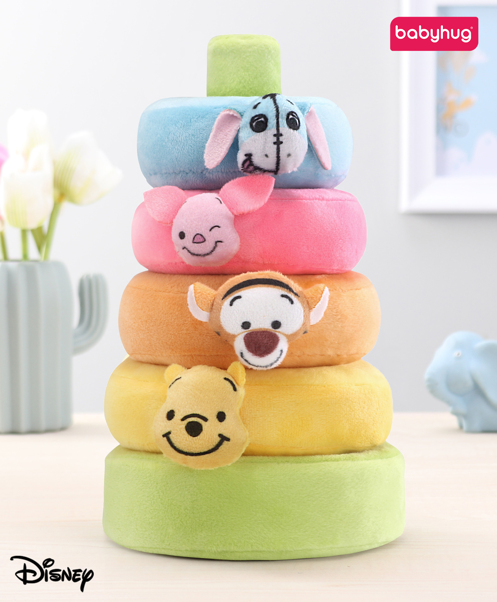 Babyhug Disney Winnie The Pooh And Friends Plush Stacking Ring - 5 Pieces