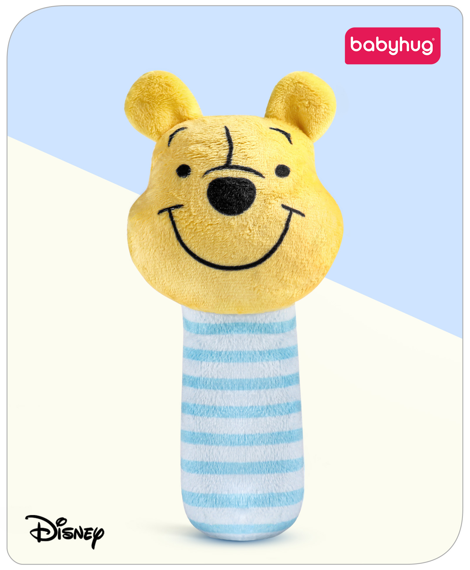 Babyhug Disney Soft Pooh Squeaker Baby Rattle - Blue & Yellow-image-41