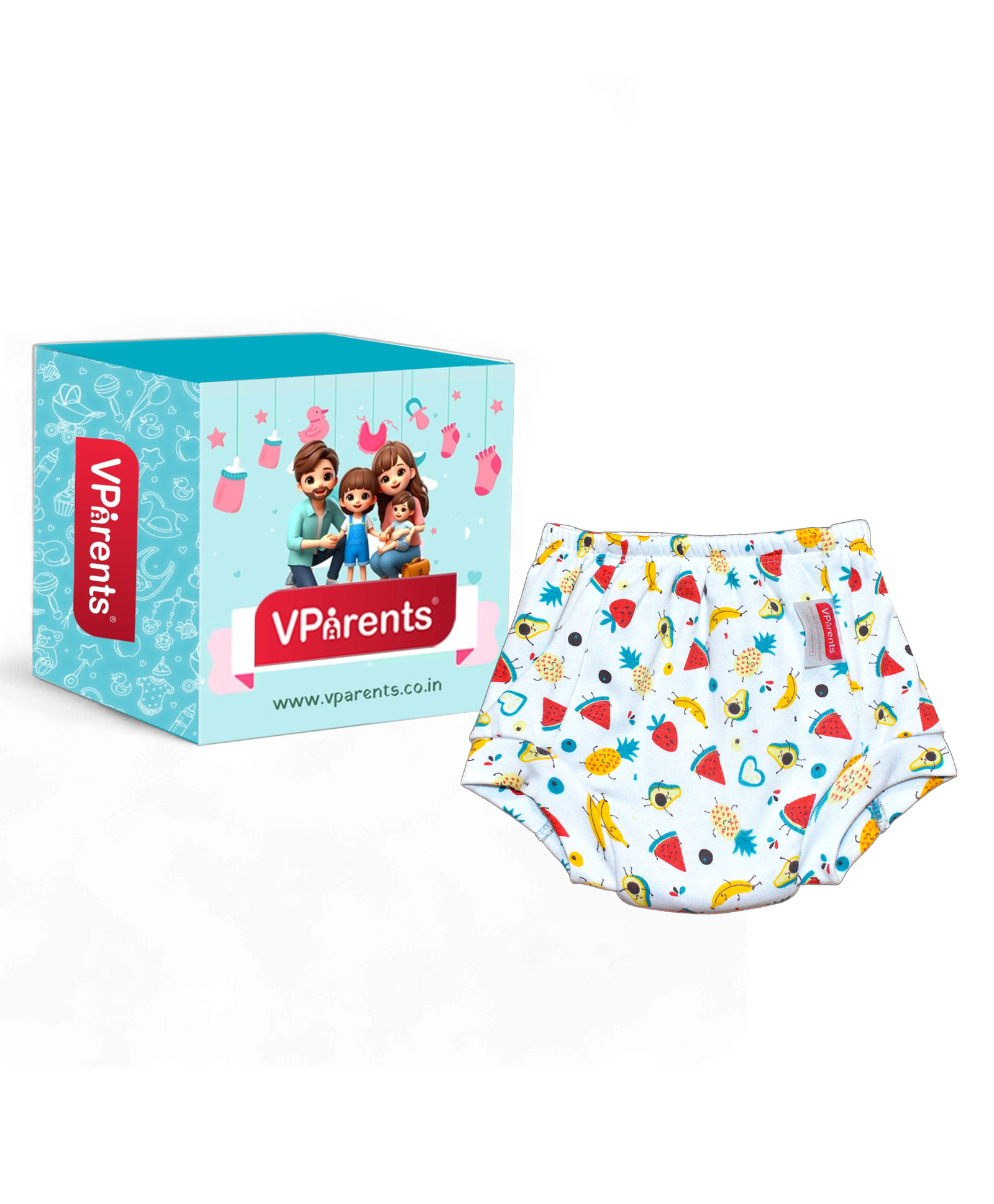 VParents Padded Underwear for Babies and Toddlers with 3 Layers of Cotton Padding Potty Training  Pull Up & Diaper-Free Time (6 -12 months ) (Print may vary)-picture-1