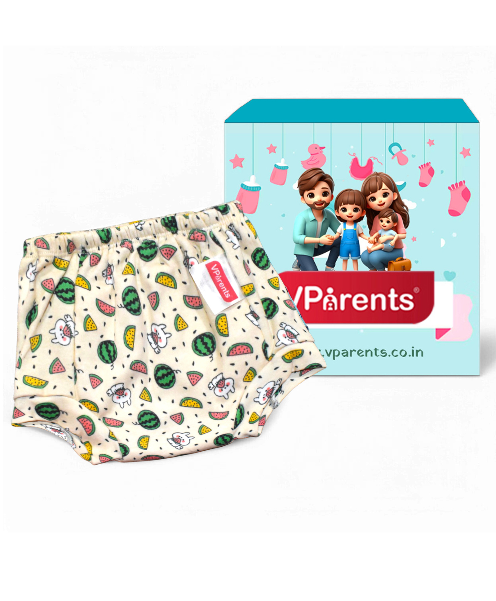 VParents Padded Underwear for Babies and Toddlers with 3 Layers of Cotton Padding Potty Training  Pull Up & Diaper-Free Time (6 -12 months ) (Print may vary)-picture-20