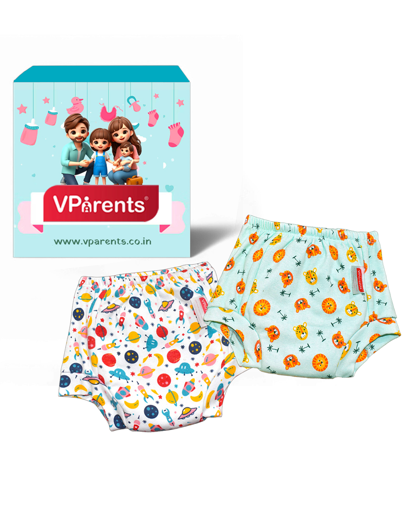 VParents Padded Underwear for Babies and Toddlers with 3 Layers of Cotton Padding Potty Training  Pull Up & Diaper-Free Time Pack of 2 (2 - 3 years ) (Print may vary)-picture-13