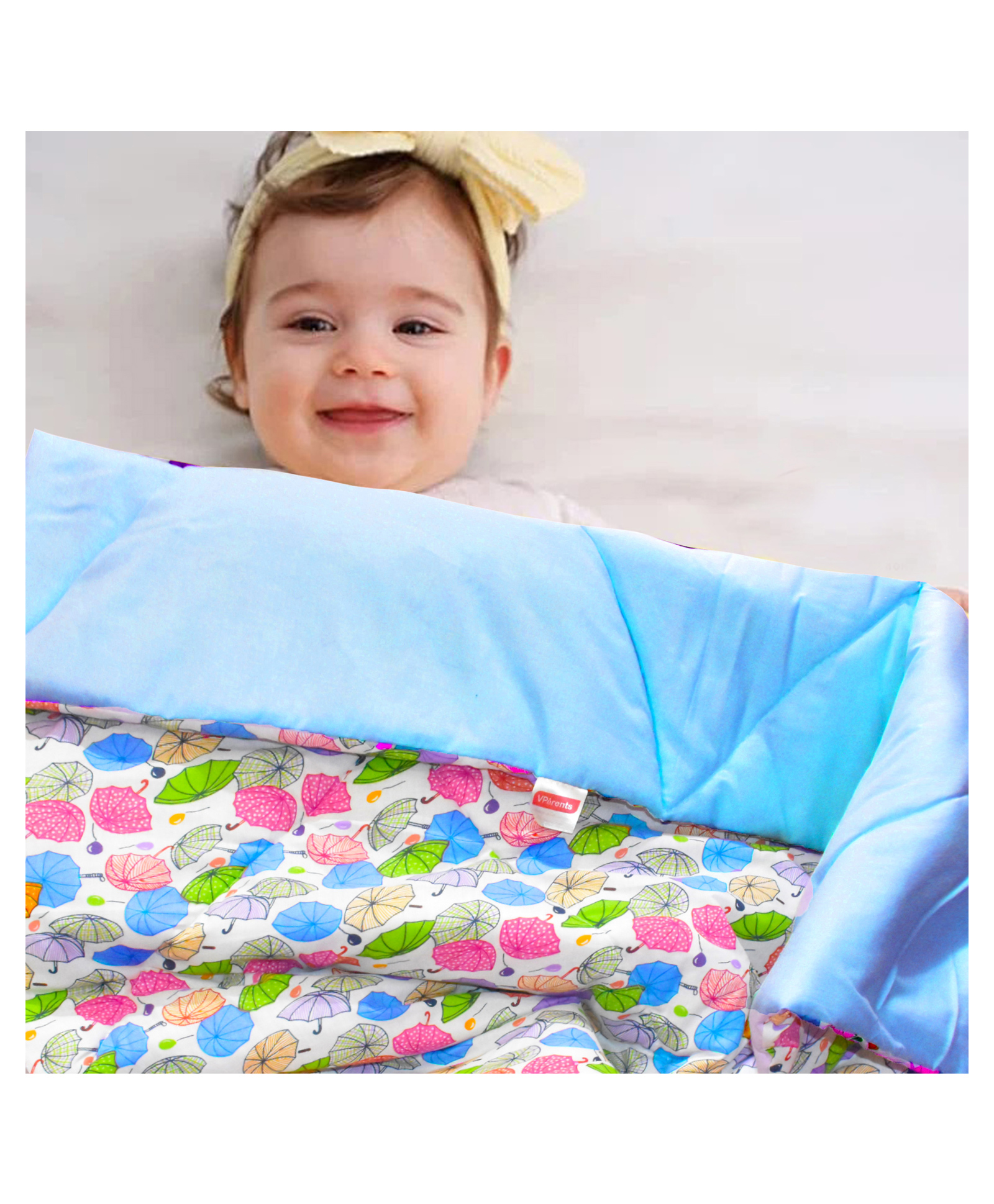 VParents Chunky Baby & Kids Comforter Soft All Season Use Reversible Blanket (280 GSM,  Blue-picture-11