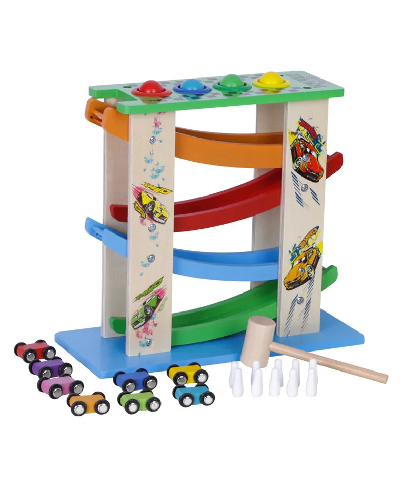 NEGOCIO Railway Train Toy for kids Three-in-one block educational toy for children wooden car toy set for kids - COLOR MAY VARY-image-12