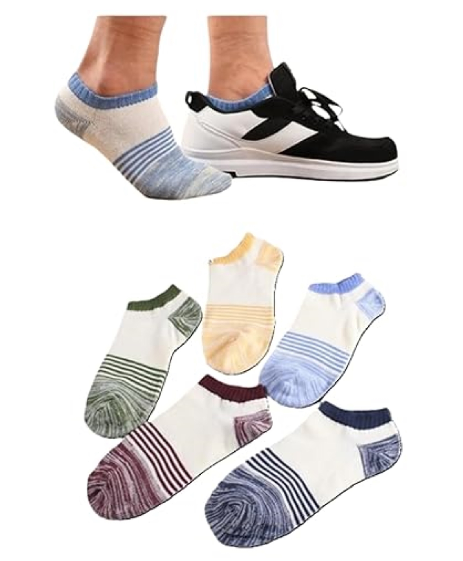 MOMISY Boy's & girl's Premium Cotton Cushion Ankle length Socks, (Multicolor) (Pack of 5 ) (5 Stripes)-picture-28