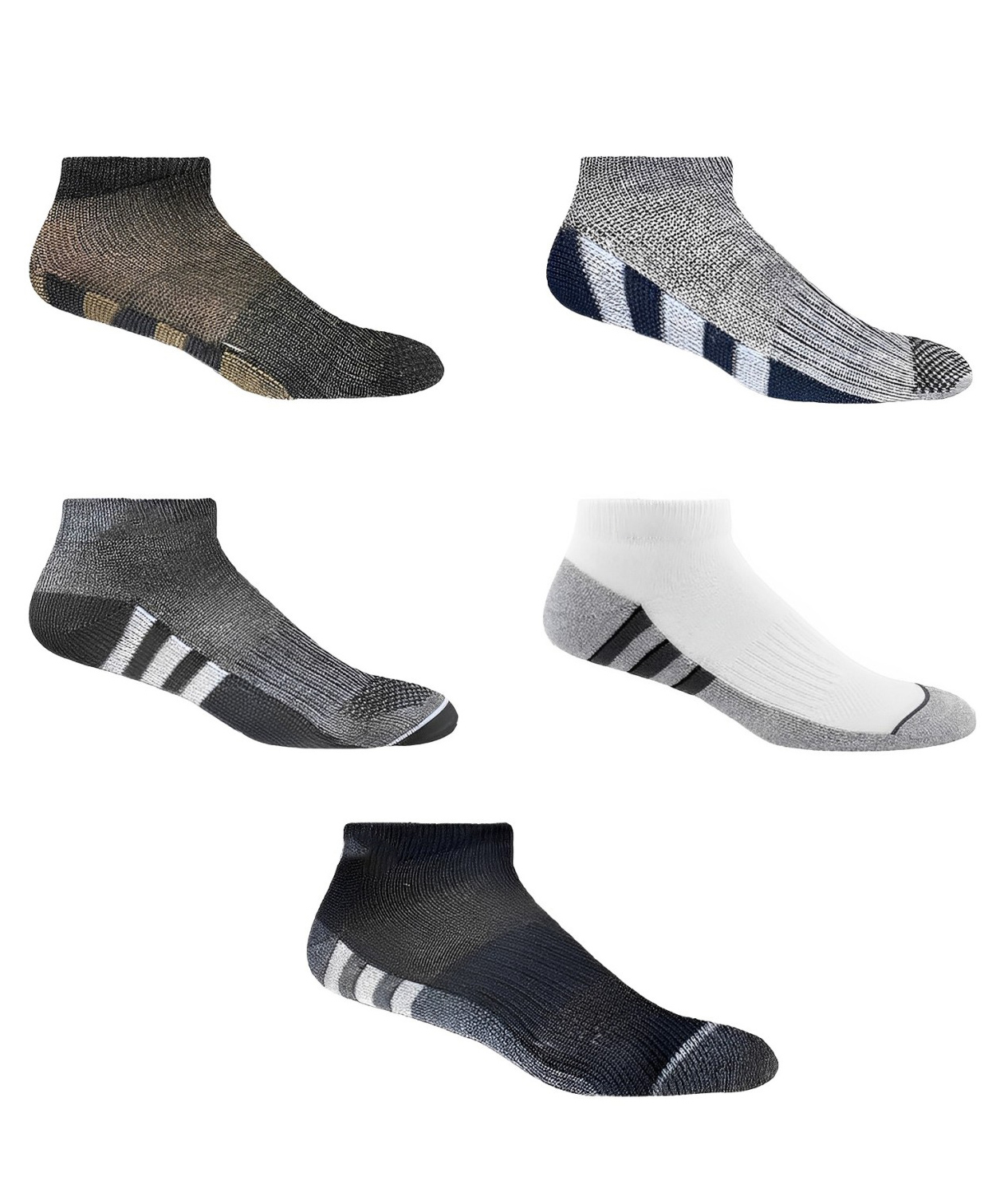 MOMISY Boy's Premium Cotton Cushion Ankle length Socks, (Multicolor) Pack of 5 (3 Stripes)-image-3