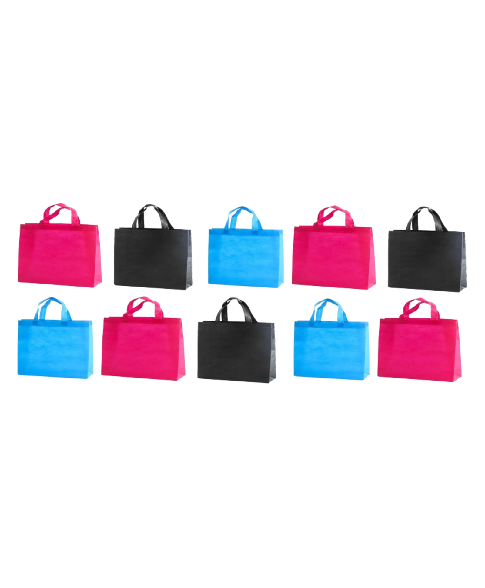 MOMISY Set of 10 Foldable Reusable Shopping Tote Bags for Grocery Purchase Market Daily Use Gift-Multicolor (L, Horizontal 10)-image-5