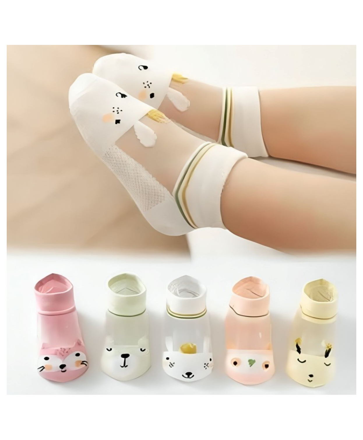 MOMISY 5 Pairs Baby Girl Boys Tube Socks Toddlers Infant Solid Color Boat Spring and Autumn Socks Stretch Baby Socks-image-47