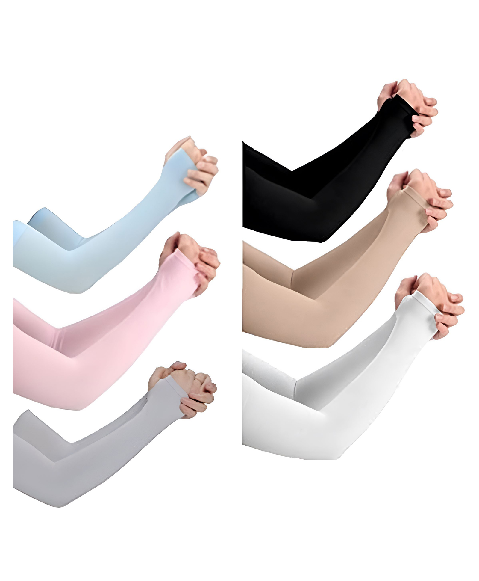 MOMISY 6 Pairs Arm Sleeves girls & boys Sunlight Protection Protection from Dust, Pollution, Sunburn, UV Protection - Suitable for, Sports - Hand Summer Gloves - Combo Pack of 6