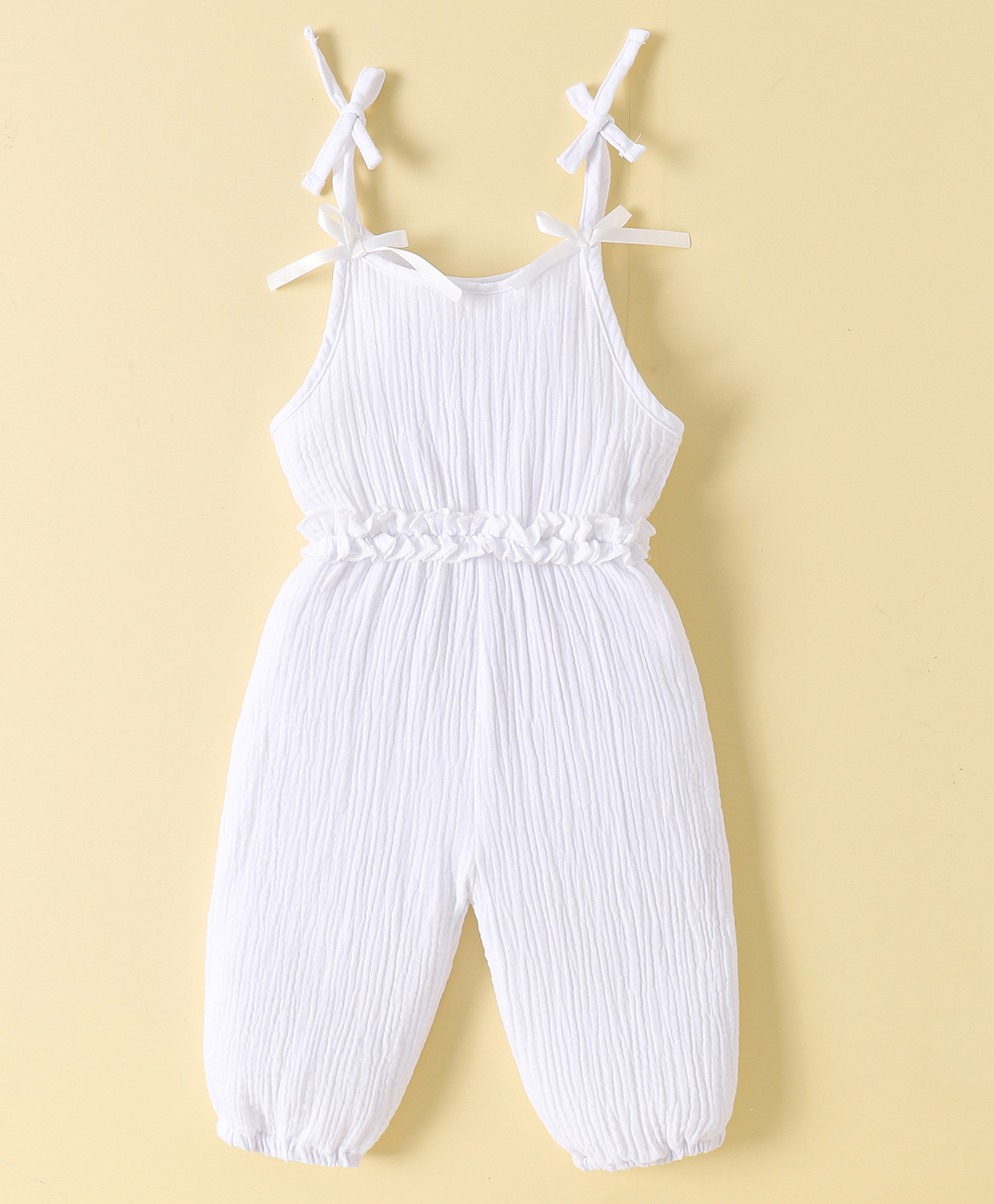 Kookie Kids Sleeveless Solid Color Jumpsuit - White-picture-32