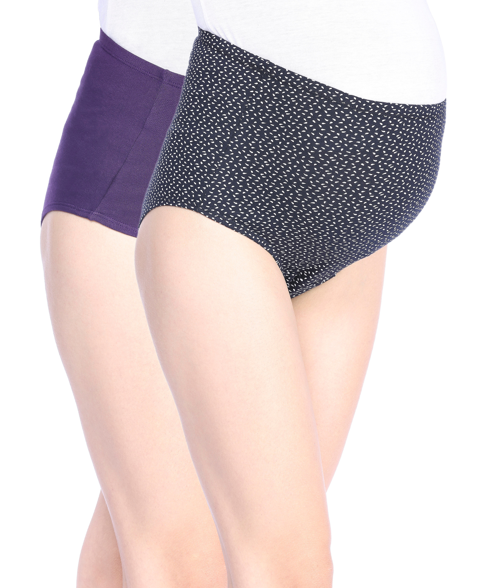 Bella Mama Cotton Elastane High Coverage Panty Pack of 2 (Color & Print May Vary)-picture-27