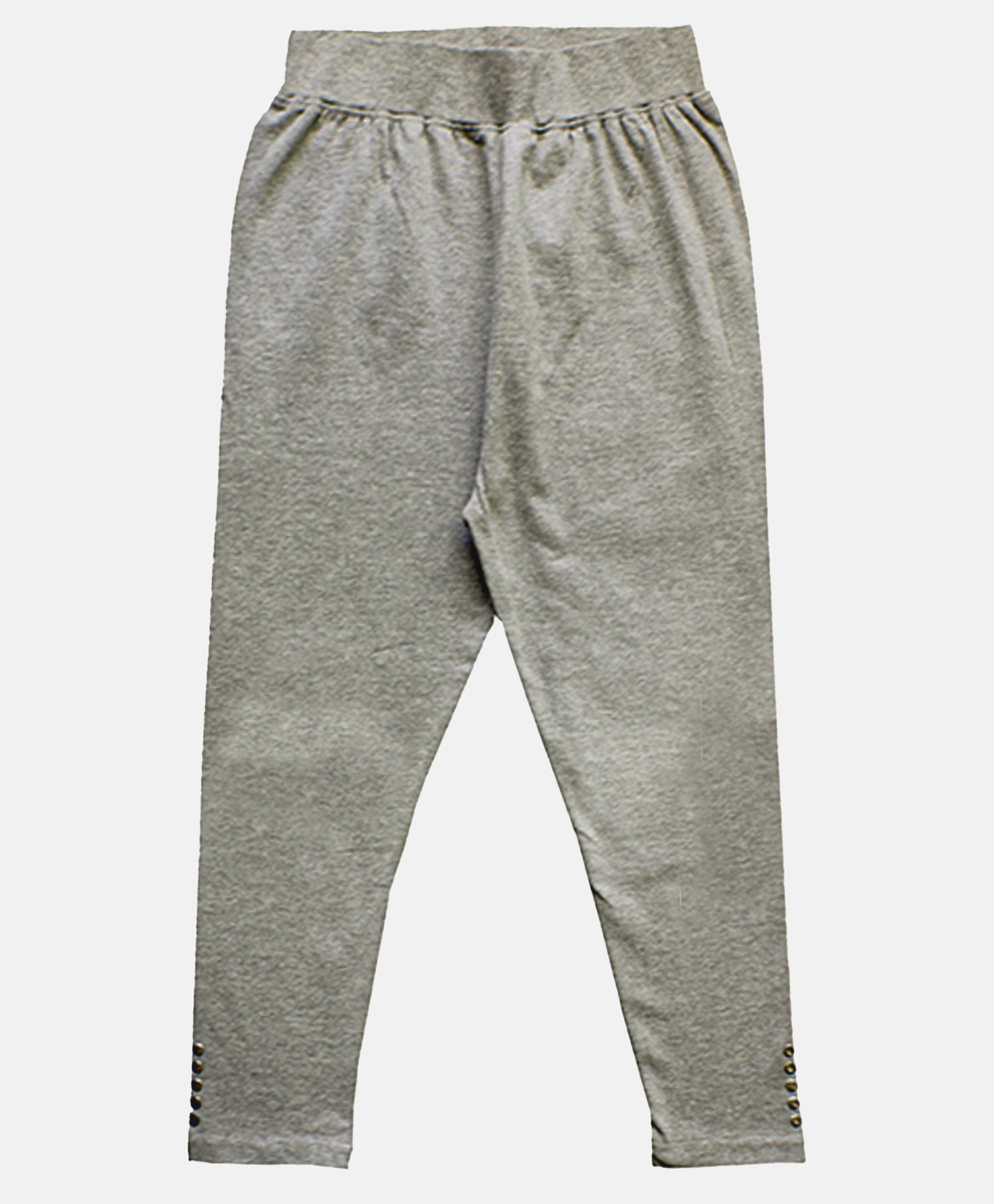 Kiddopanti Solid Capri Leggings -  Grey Melange-image-24