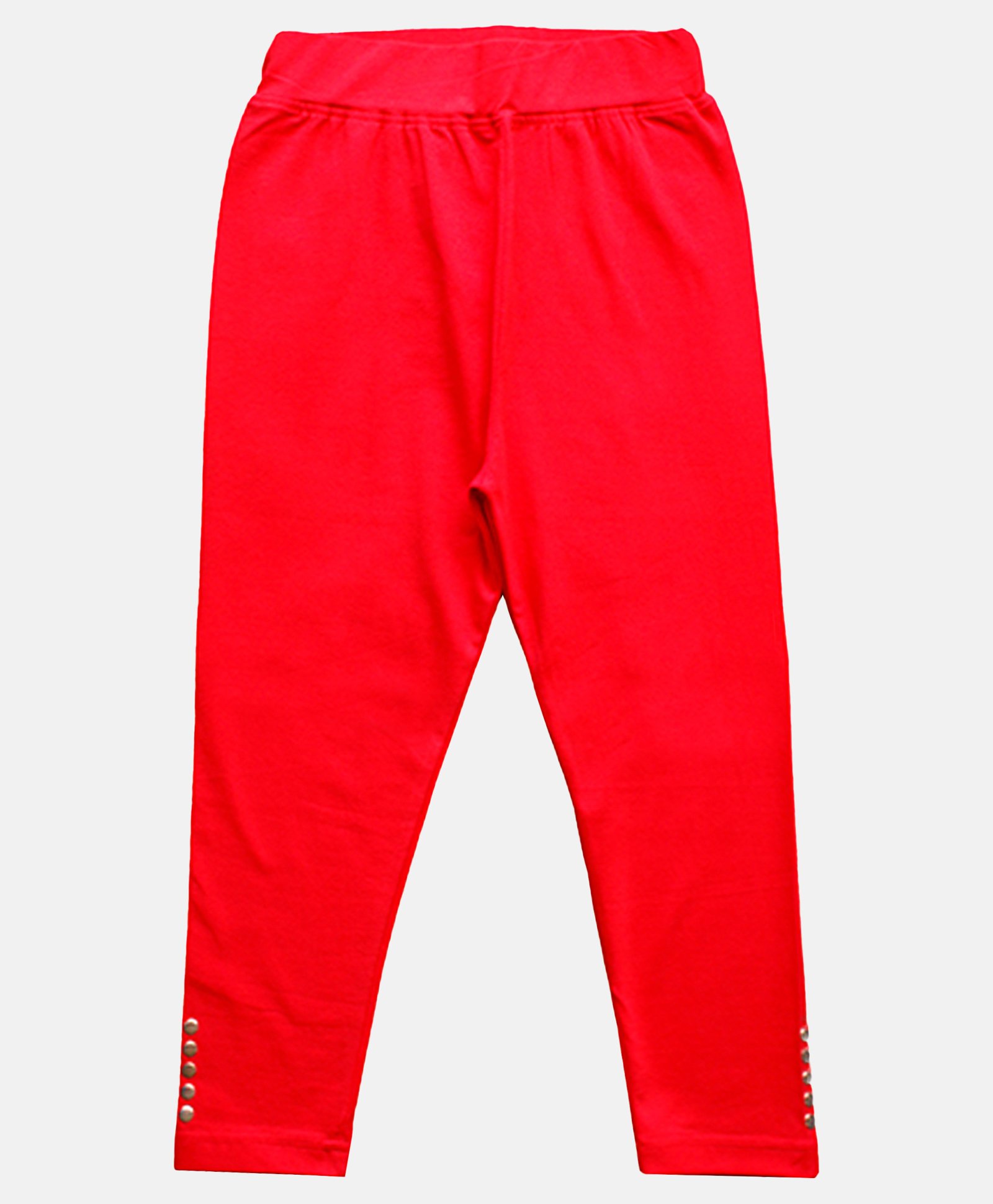 Kiddopanti Solid Capri Leggings -  Dark Coral Red-picture-30
