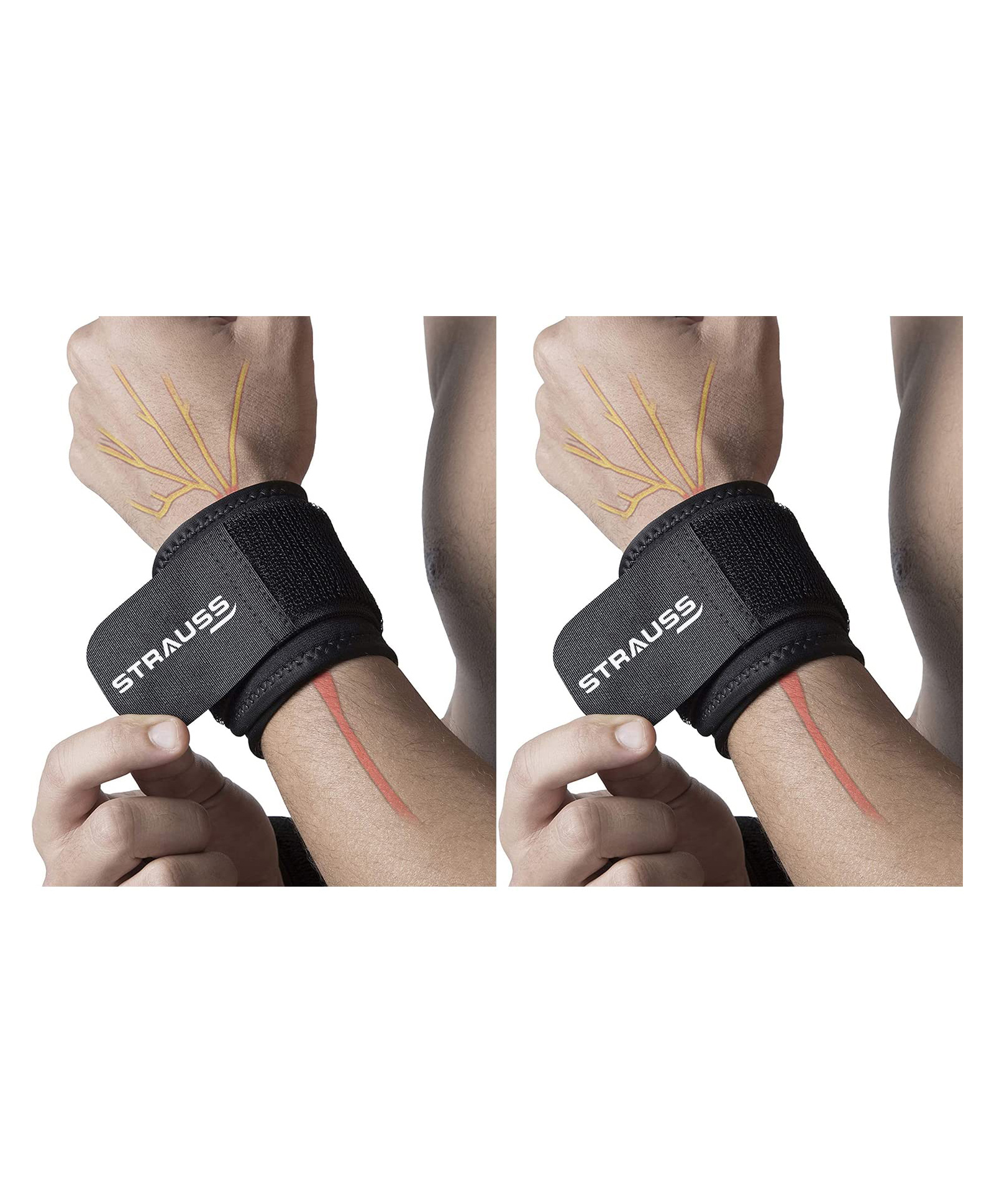 Strauss Wrist Support, Single (Free Size, Black), (Pack of 2)-picture-27