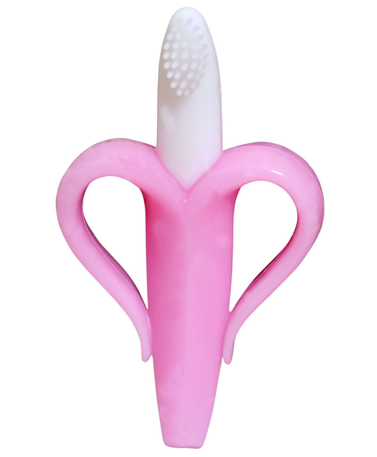 Fantasy India Silicone Banana Shaped Teething Toothbrush -Pink-image-18