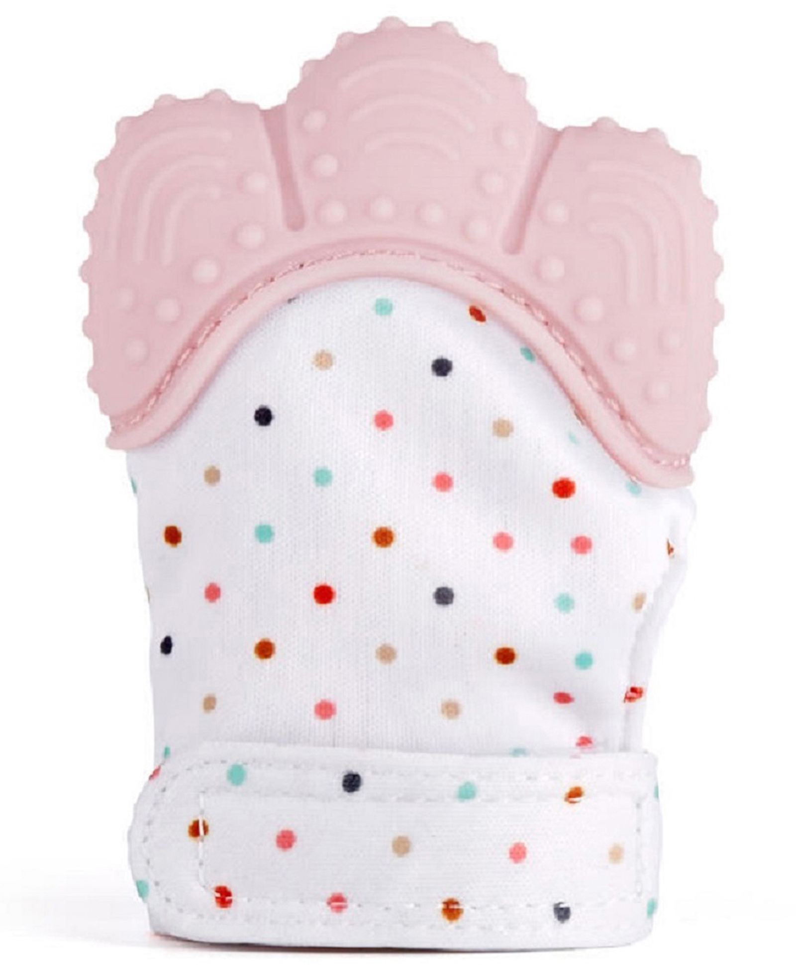 Fantasy India Silicone Teether Mitten Glove Polka Dot Print - Pink-image-30