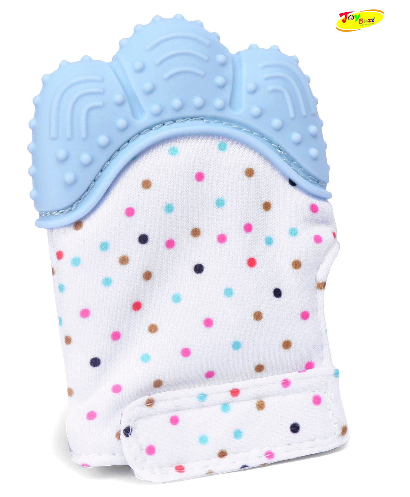 Fantasy India Silicone Teether Mitten Glove Polka Dot Print - Blue-image-20