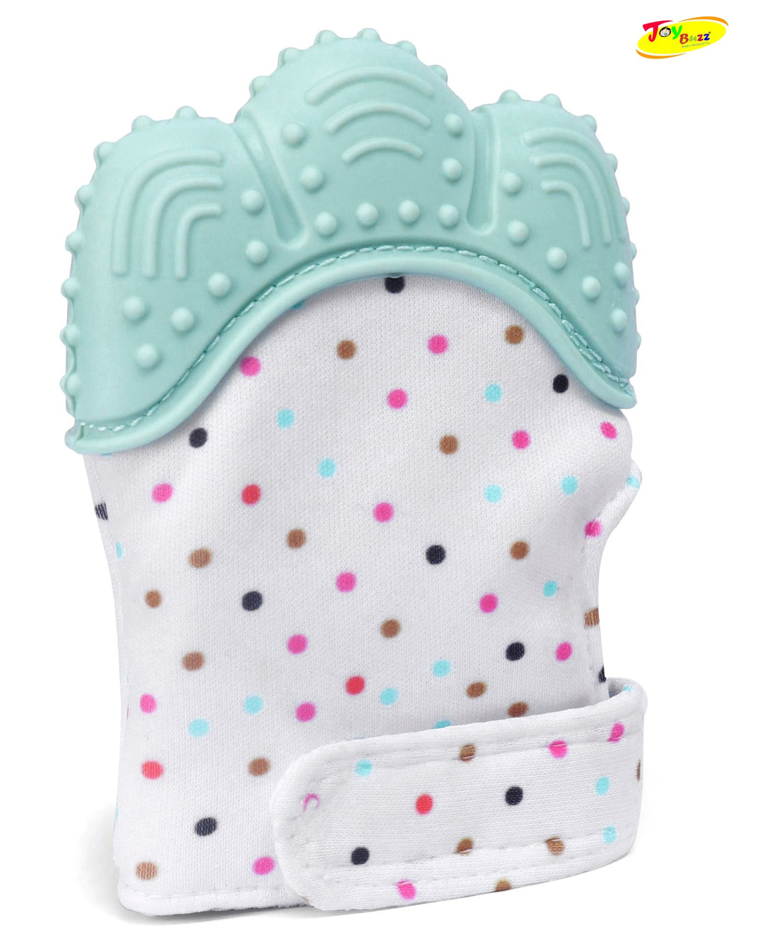 Fantasy India Silicone Teether Mitten Glove Polka Dot Print - Green-image-46