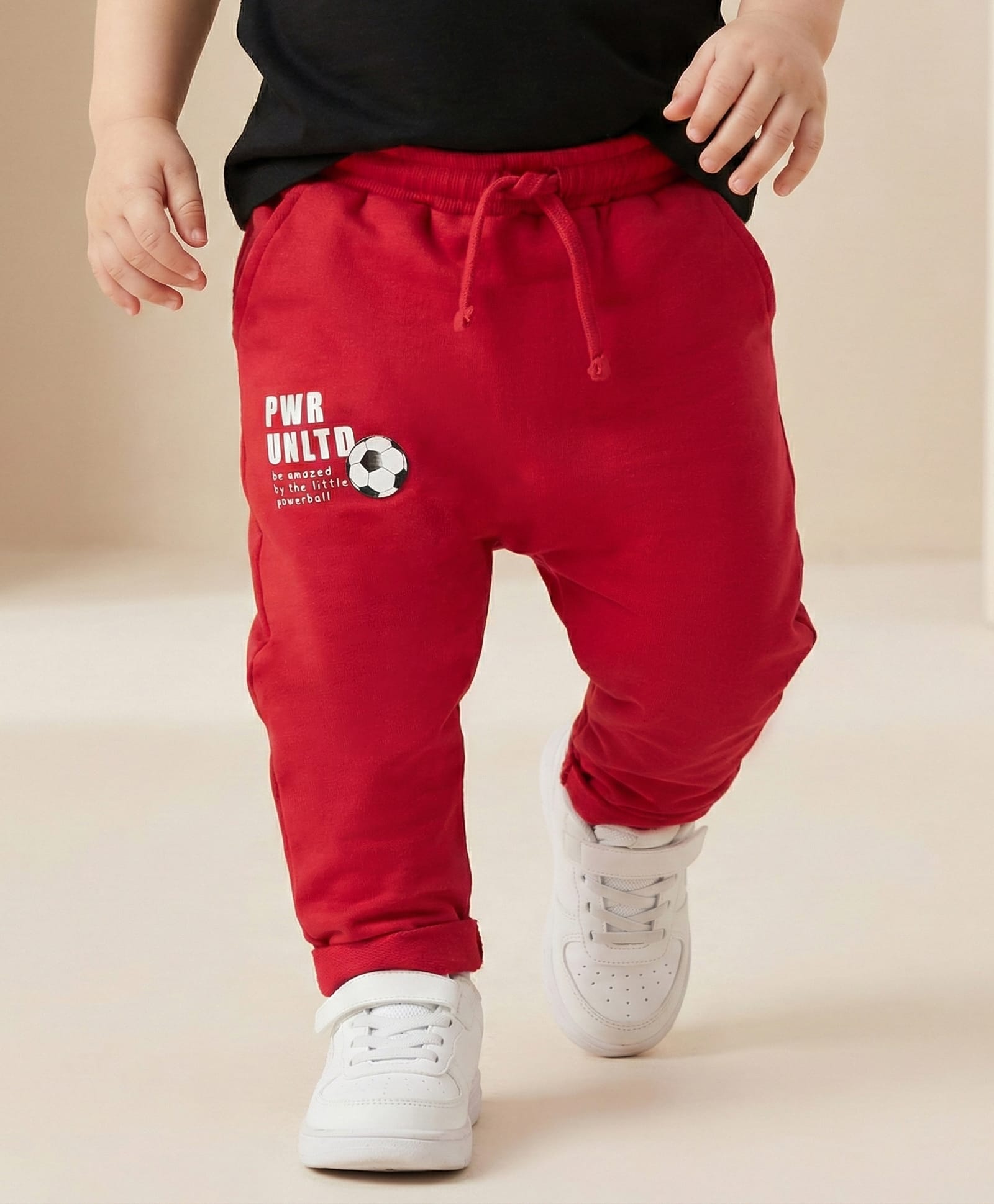 Babyoye Cotton Knit Full Length Trouser with Text Print - Red-picture-28