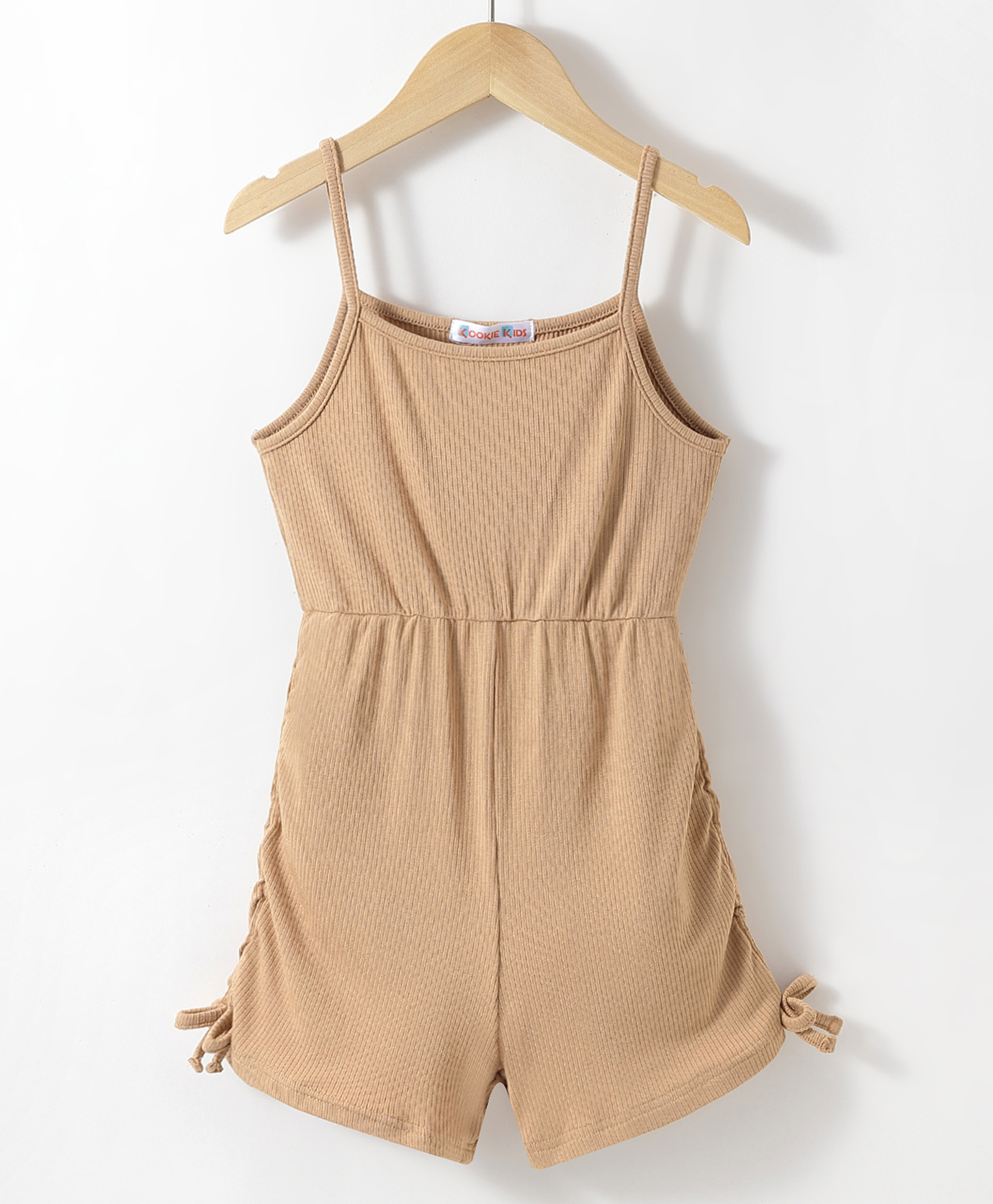 Kookie Kids Singlet Sleeves Solid Color Jumpsuit - Brown-picture-31