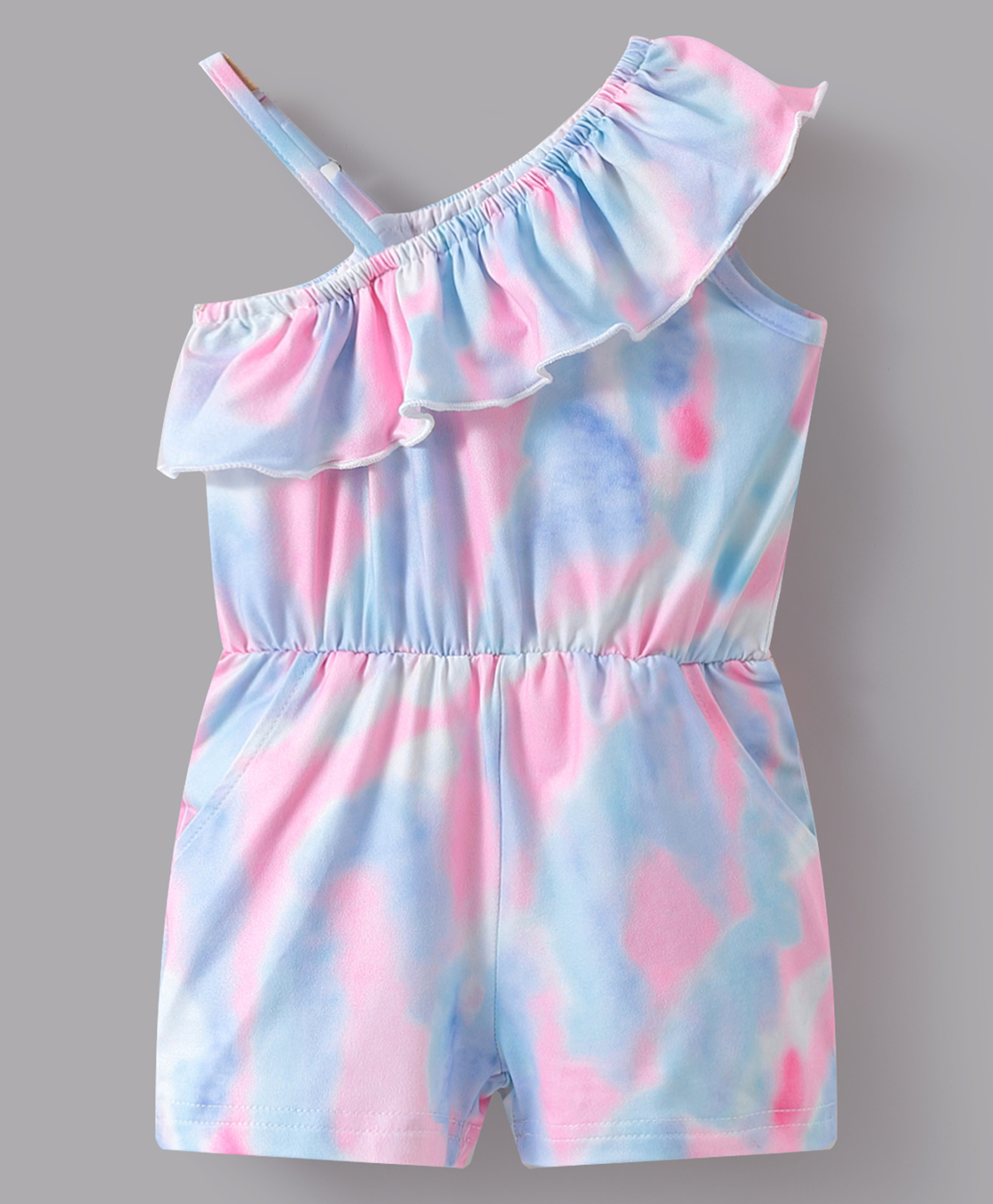 Kookie Kids One Shoulder Sleeves Tie Dyed Jumpsuit - Multicolor-image-35
