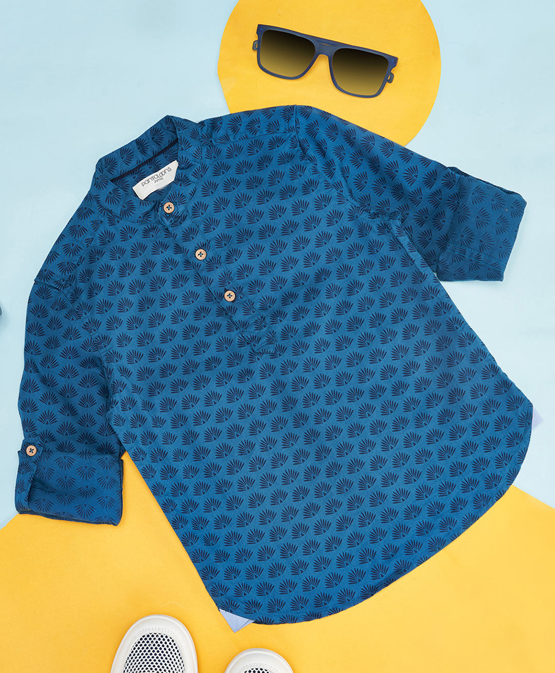 Pantaloons Junior Full Sleeves Abstract Printed Shirt - Teal Blue-picture-41