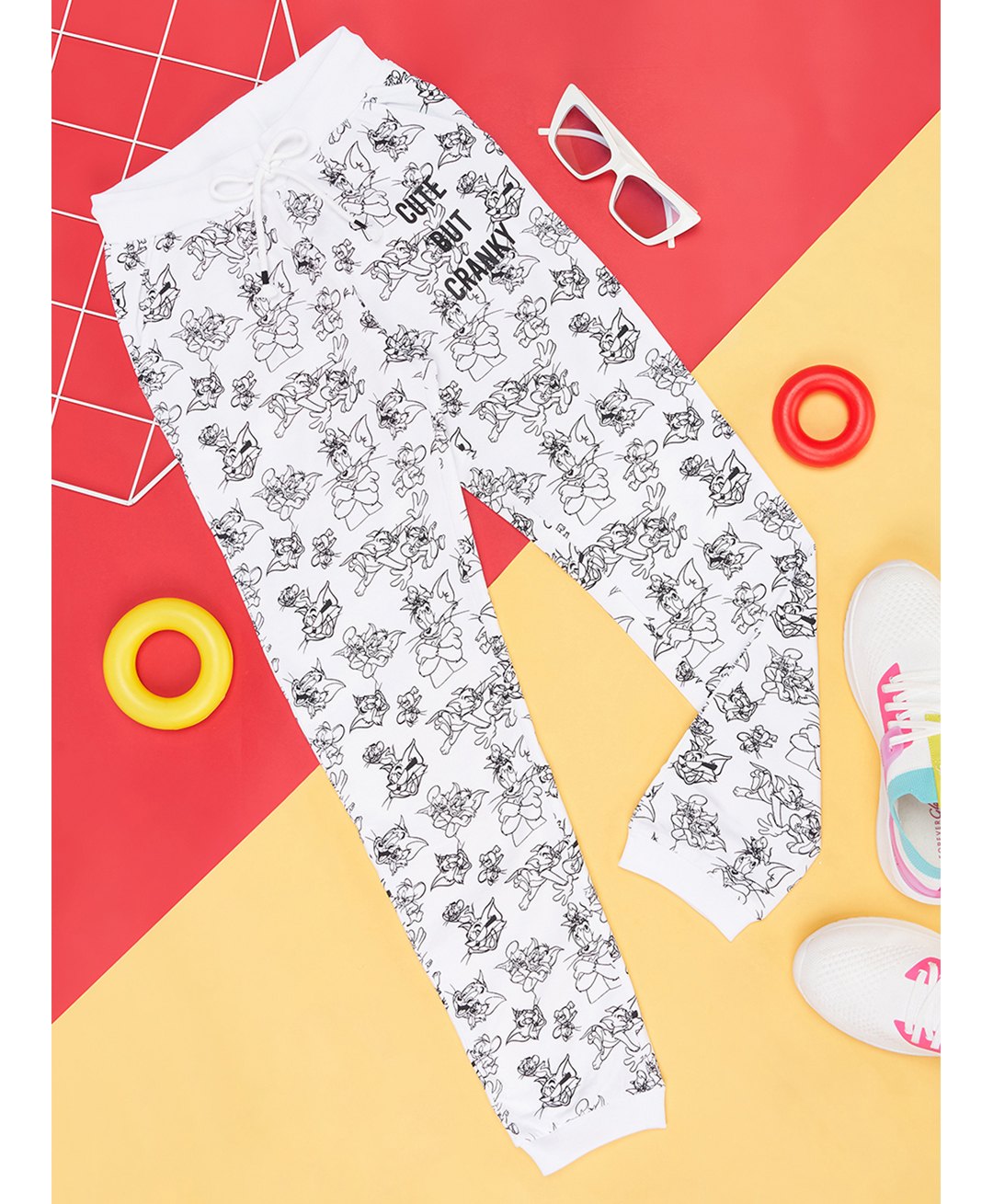 Pantaloons Junior Warner Bros Featuring Tom & Jerry Printed Track Pant - White-picture-24