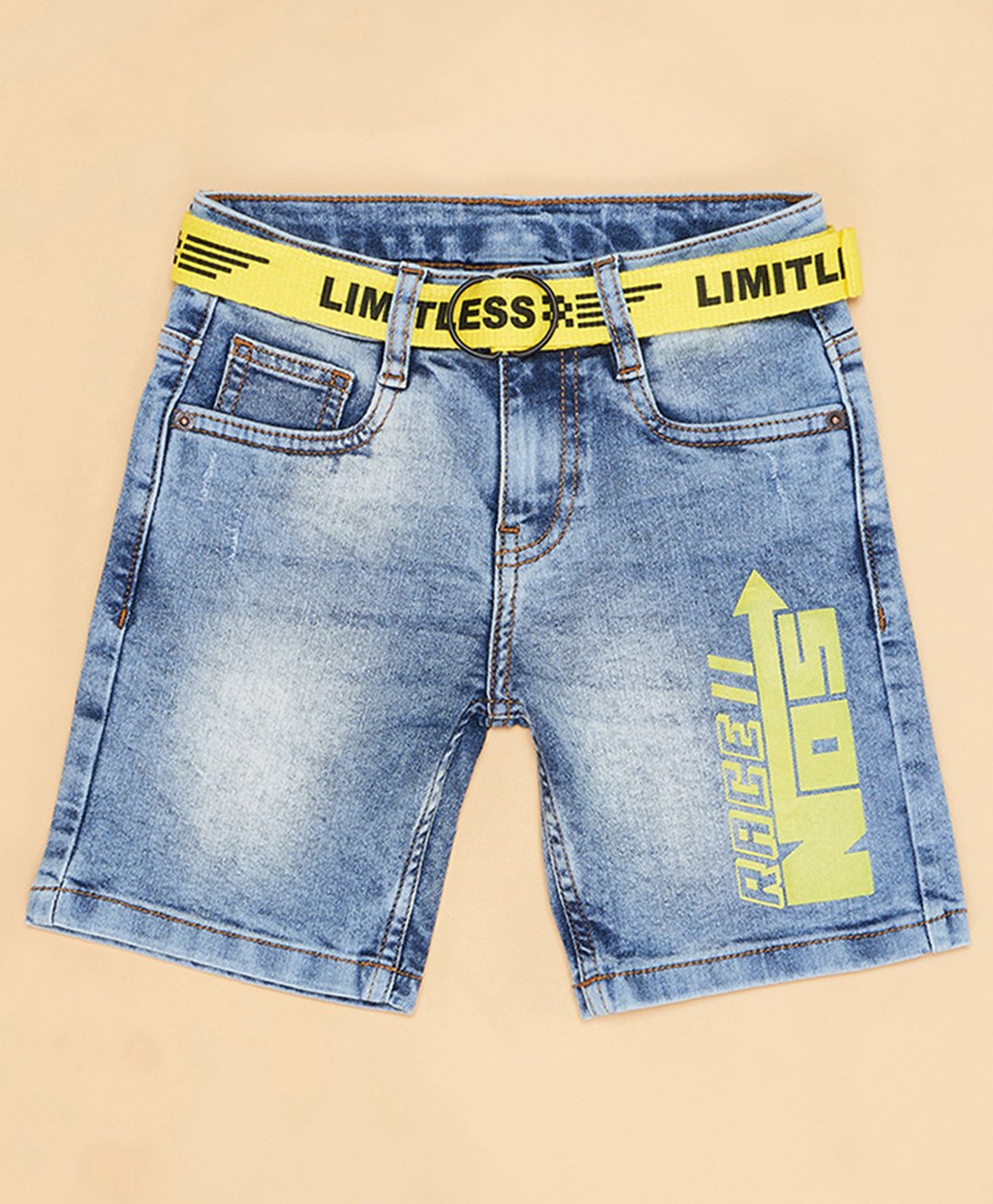 Pantaloons Junior Race Text Printed Shorts - Medium Blue-image-29