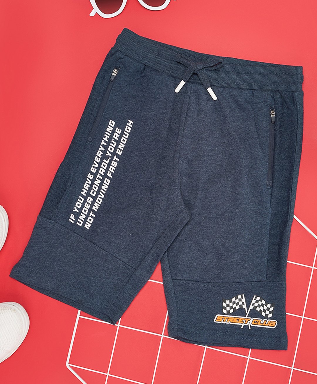 Pantaloons Junior Sports Theme Printed Shorts - Navy Blue-picture-37
