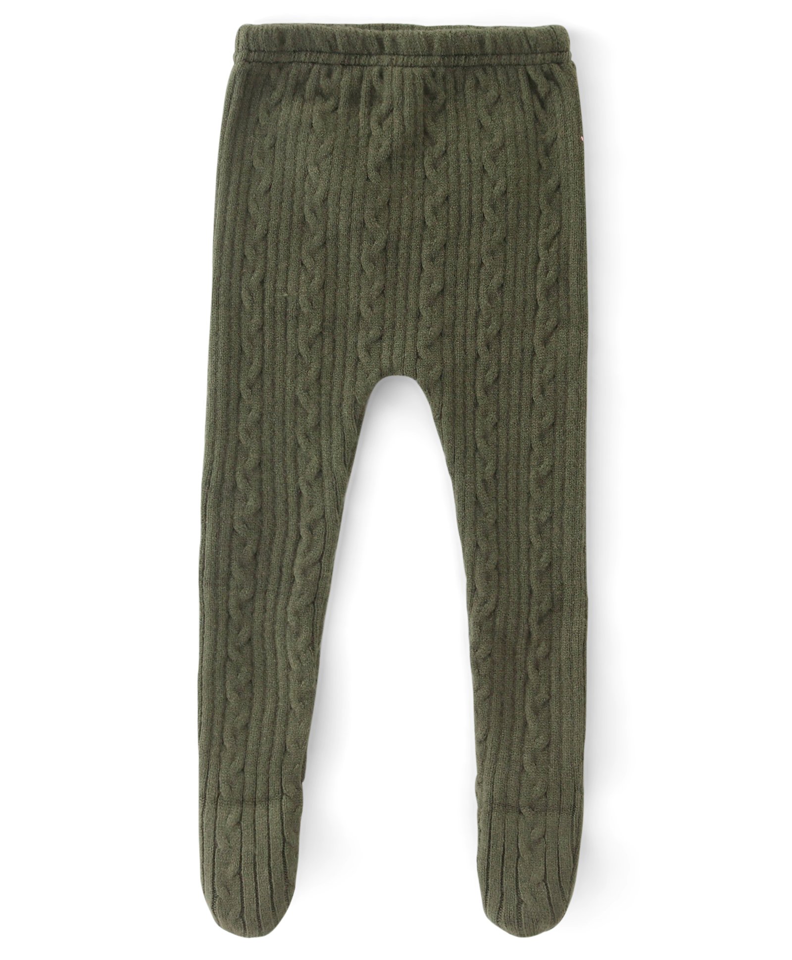 Babyhug Knitted Footed Leggings With Cable Knit Design - Olive Green-image-46