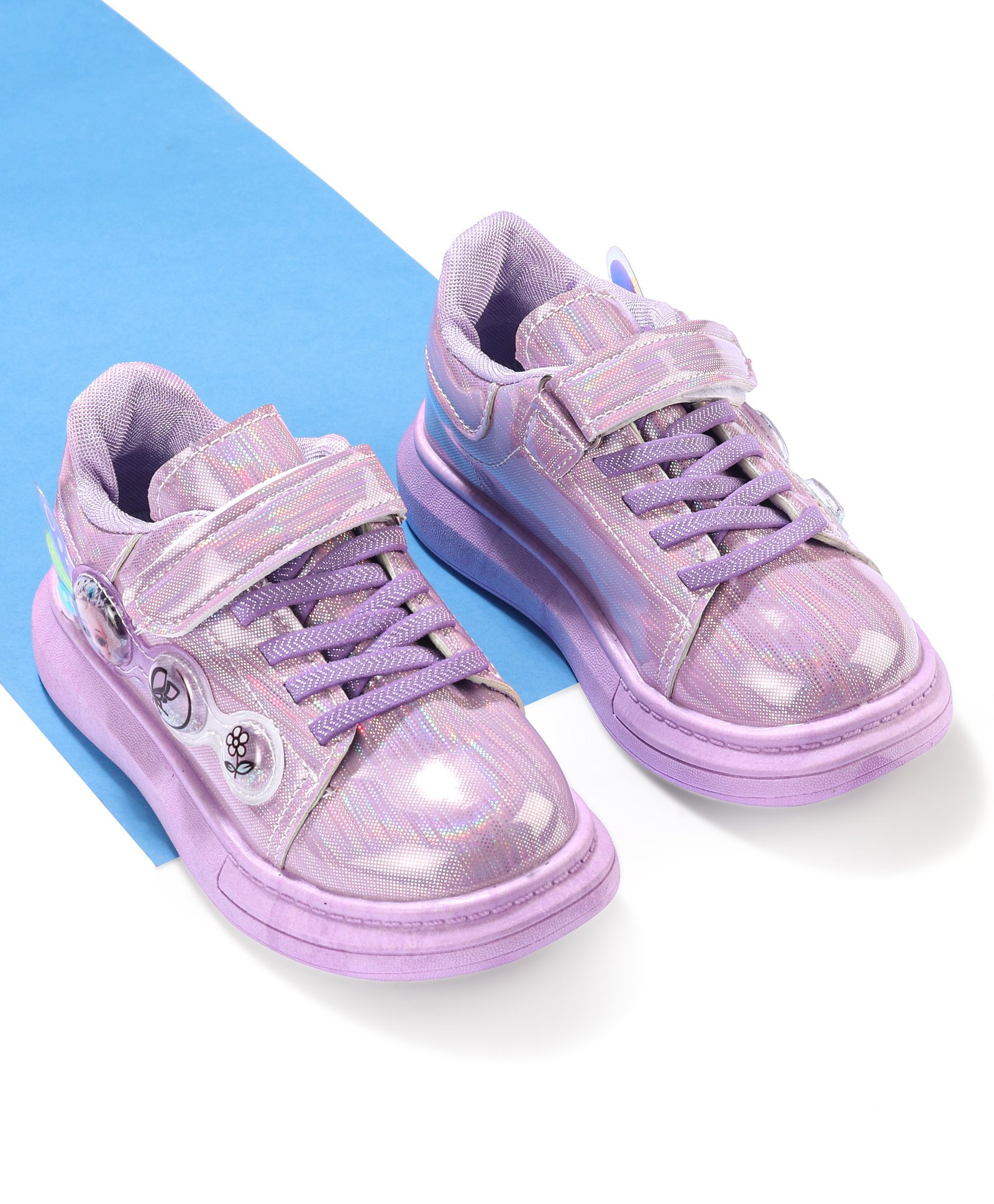 Oh! Pair Sport Shoes with Velcro Closure - Purple