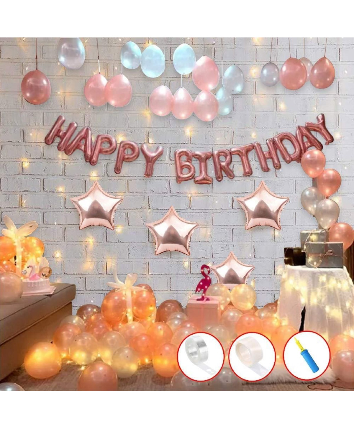 Surprise Decor Birthday Decoration Items -78Pcs Rose Gold Birthday Decoration | Birthday Decoration Items For Girl | Birthday Decorations For Girls | Happy Birthday Banner-picture-36