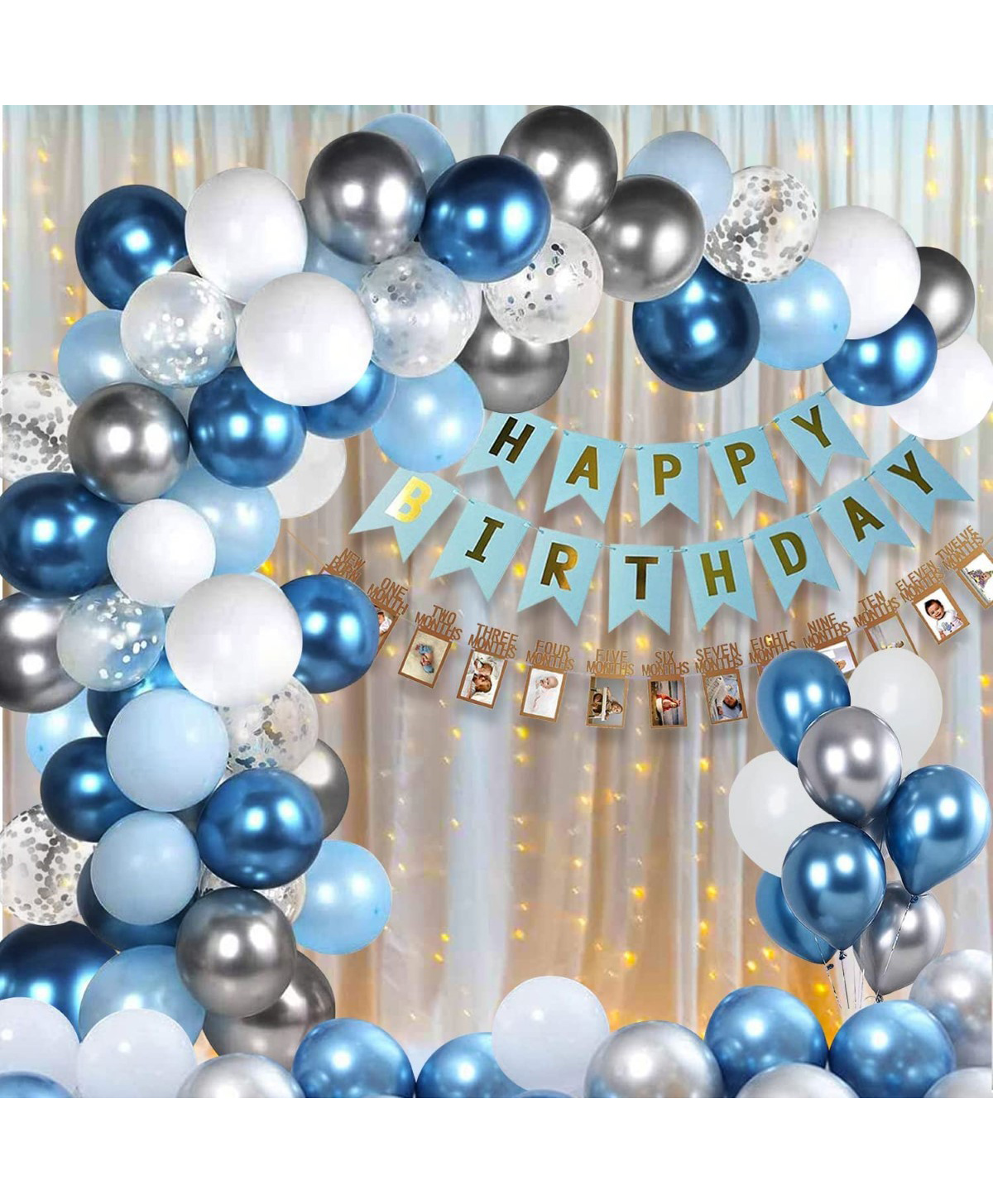 Surprise Decor 1st Birthday Decorations For Boys - Large Birthday Decorations for Baby Boy 1 Year | Blue First Birthday Decorations for Boy | Blue Balloons for 1st Birthday Decorations-image-28
