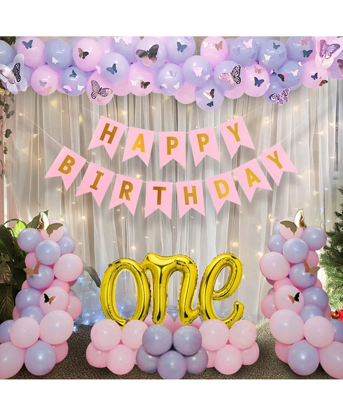 Surprise Decor 1st Birthday Decoration Items - 69 Pcs Happy Birthday Decoration Kit-image-44