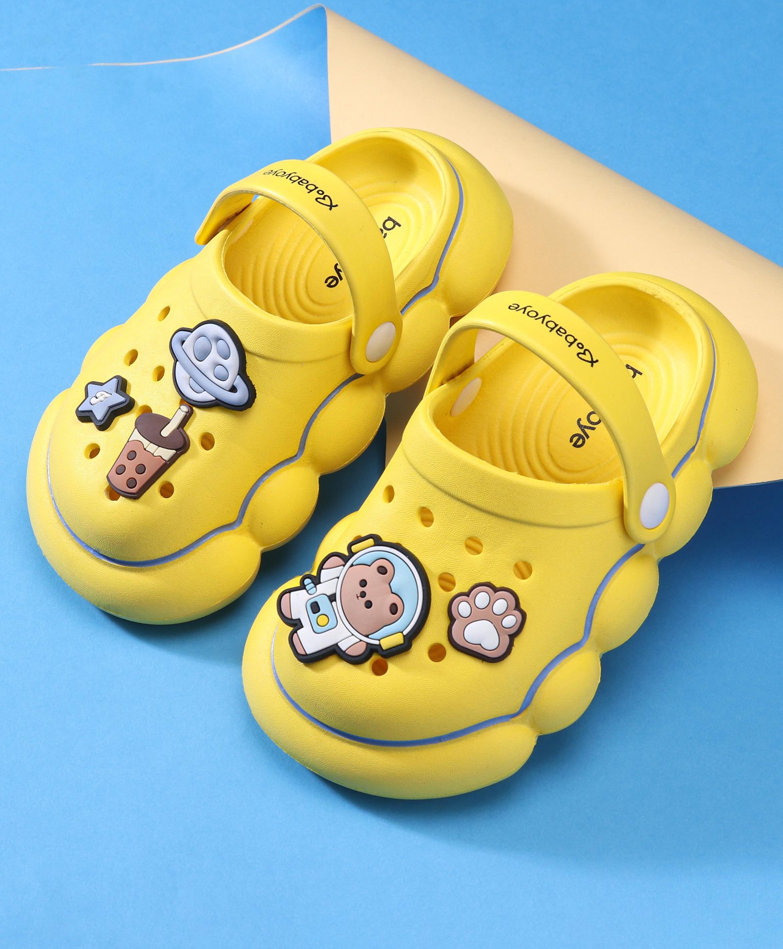 Babyoye Clogs with Back Strap Closure - Yellow-picture-15