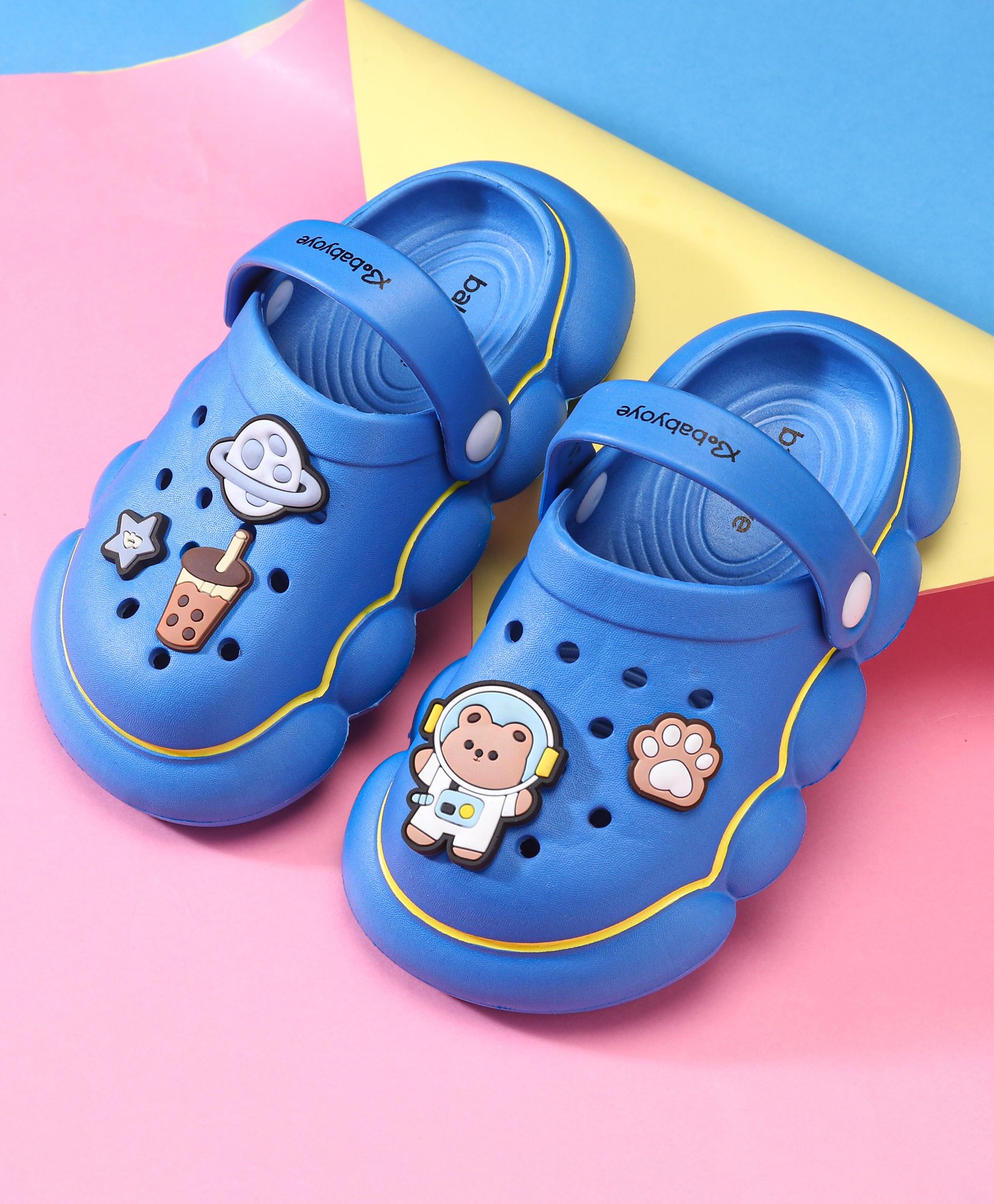 Babyoye Clogs with Back Strap Closure - Blue